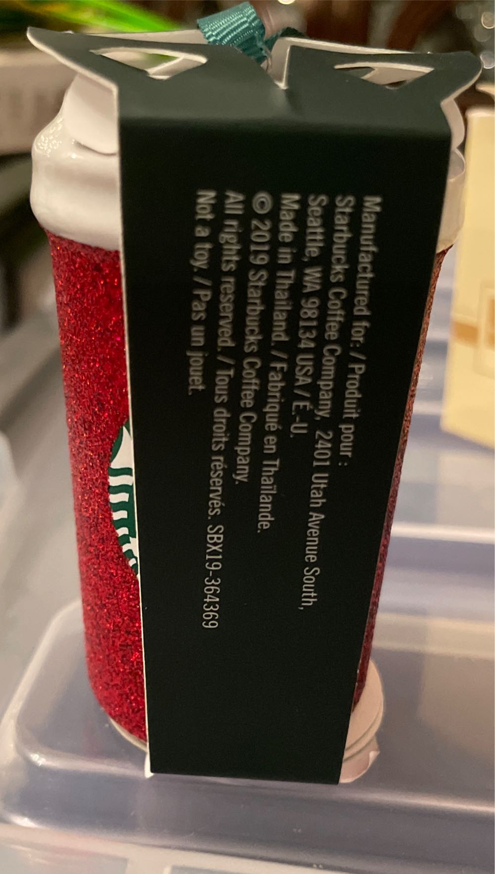 Starbucks Red Glitter Cup Christmas Tree Holiday Ceramic  ornament collectible [Barcode 762111386328] - Main Image 3