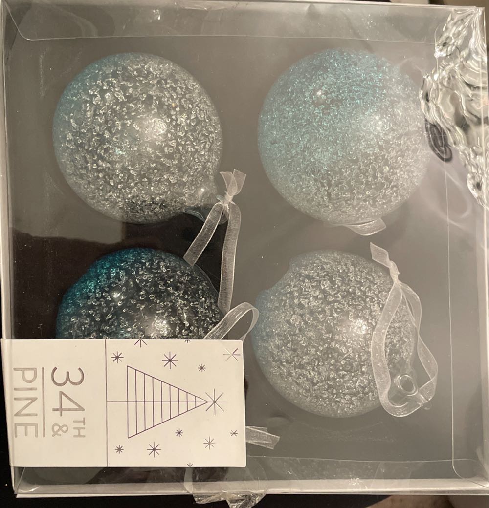 Teal Ombre Glass Balls (4)  ornament collectible - Main Image 2
