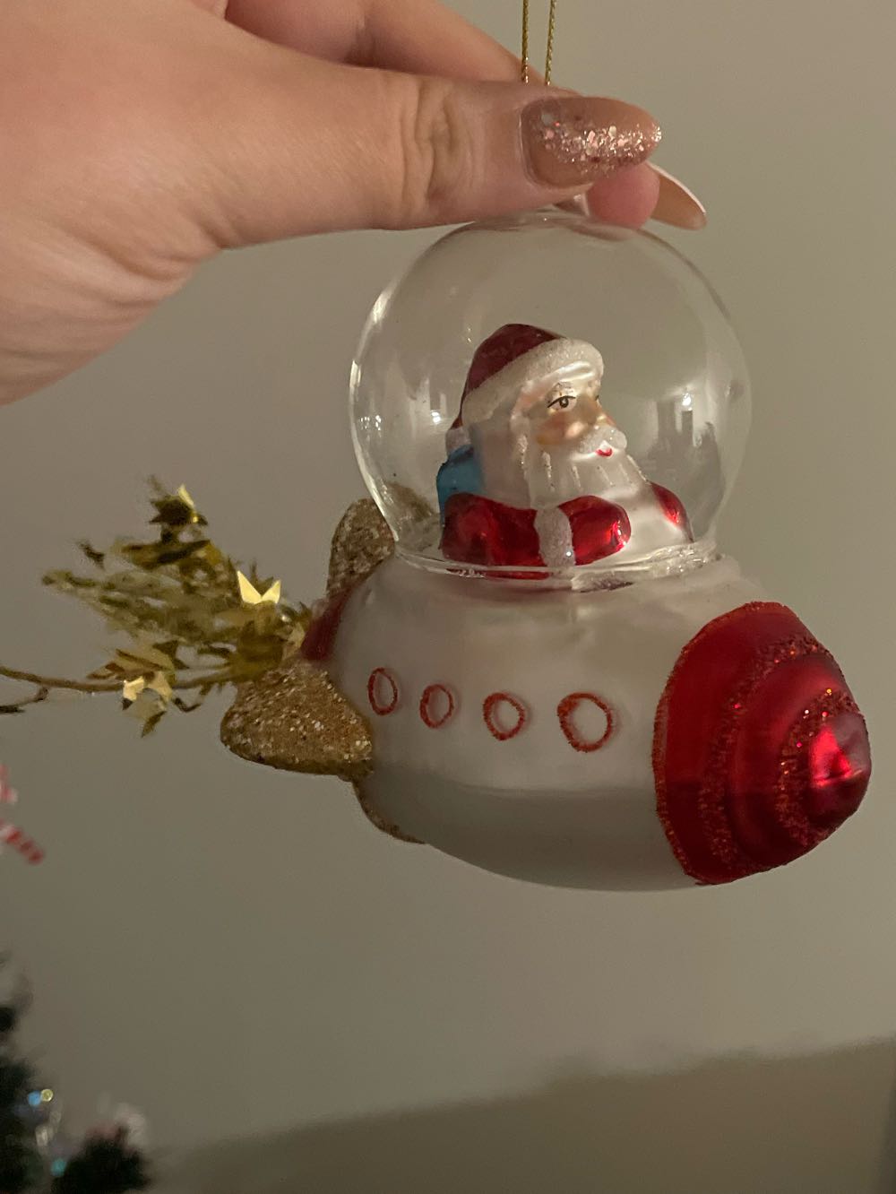 Santa In Rocketship  ornament collectible - Main Image 2
