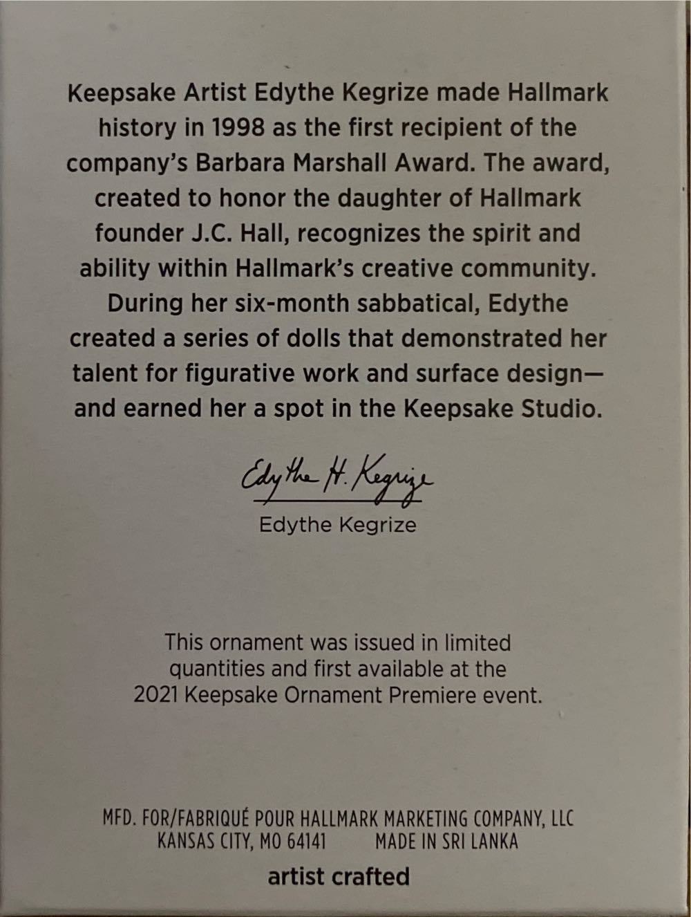 BOB Lady Evening Grosbeak - Limited Edition - The Beauty Of Birds (Birds) ornament collectible [Barcode 763795667765] - Main Image 2