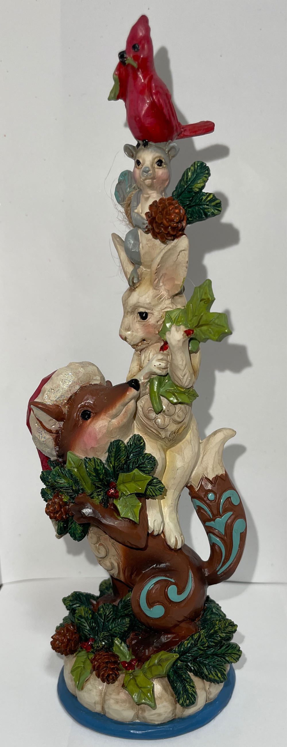 Jim Shore “Christmas Creatures, Great & Small”  Winter Wonderland Stacked Animals Figurine 7.28” H Enesco - Jim Shore Heartwood Creek (Animal) ornament collectible [Barcode 028399265589] - Main Image 2