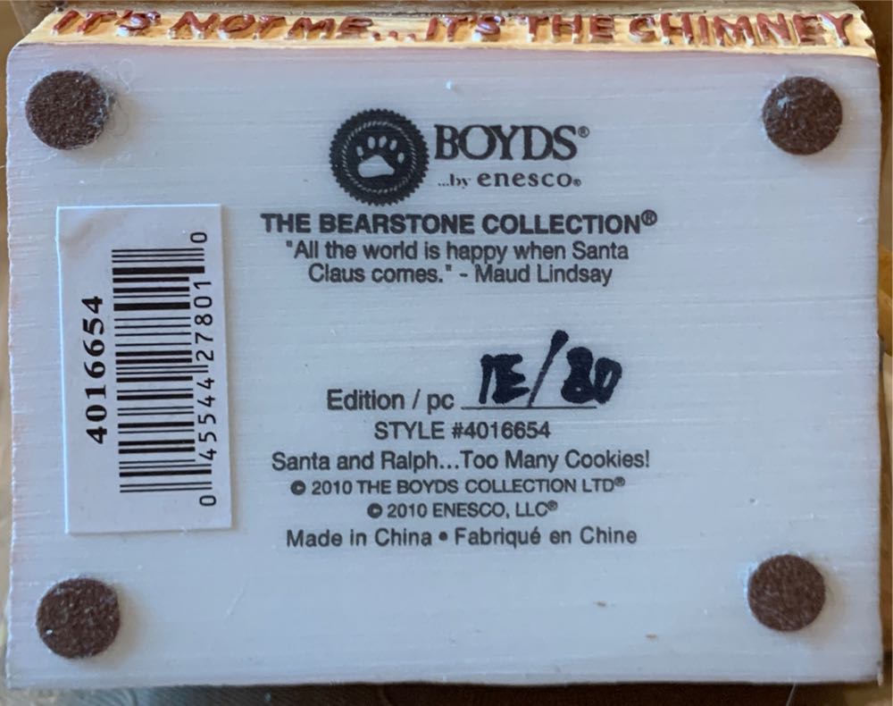 Santa And Ralph…too Many Cookies  (Boyds Bears) ornament collectible - Main Image 3