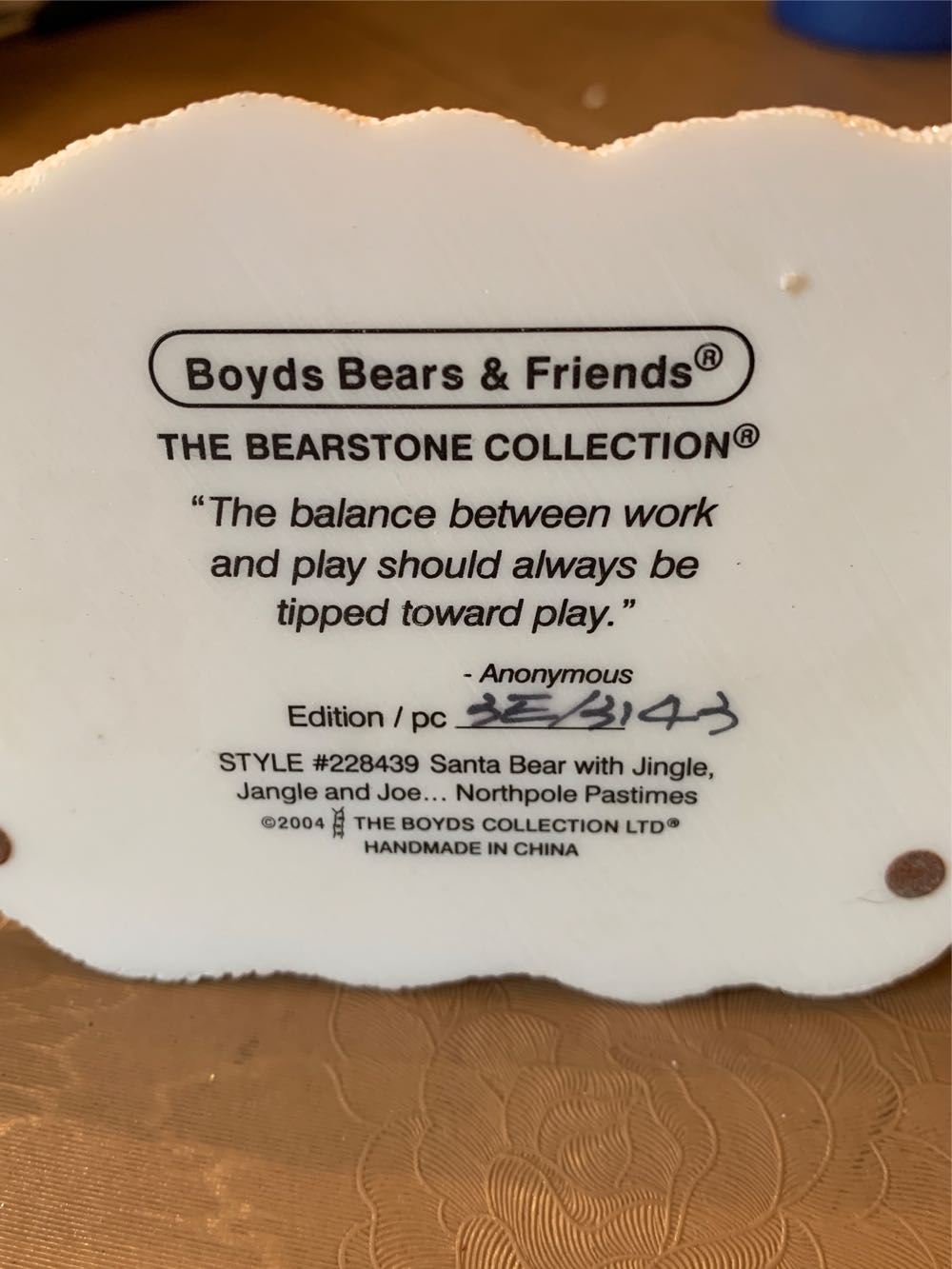 Santa Bear With Jingle, Jangle And Joe - Bearstone (Boyds Bears) ornament collectible - Main Image 2