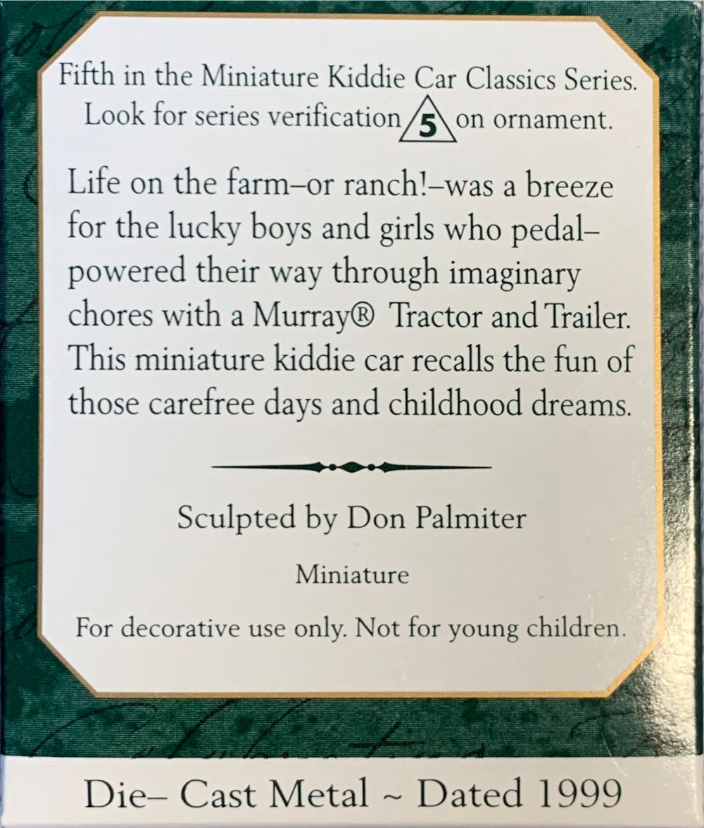 1955 Murray Tractor And Trailer #5 - Miniature Kiddie Car Classics (Miniature) ornament collectible [Barcode 015012474343] - Main Image 2