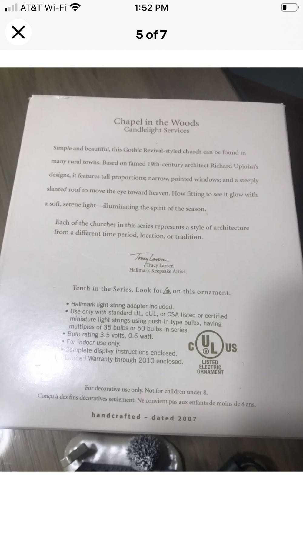 Chapel In The Woods - Candlelight Services ornament collectible - Main Image 4