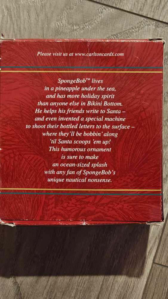 SpongeBob’s Christmas - Spongebob Squarepants (Spongebob Squarepants) ornament collectible [Barcode 018100945336] - Main Image 2