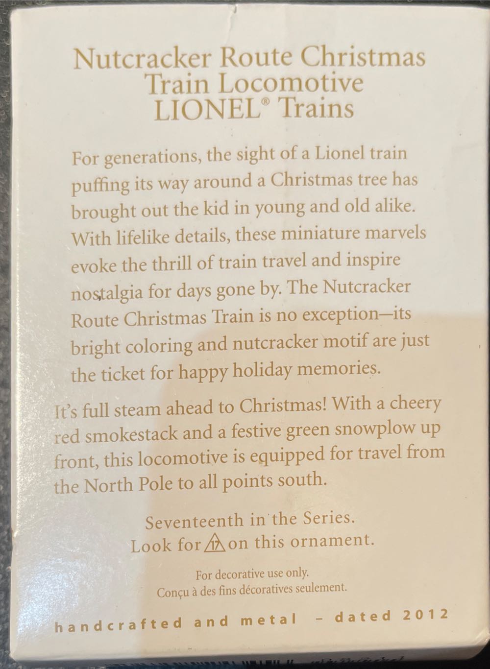 Nutcracker Route Christmas Steam Locomotive  ornament collectible - Main Image 2