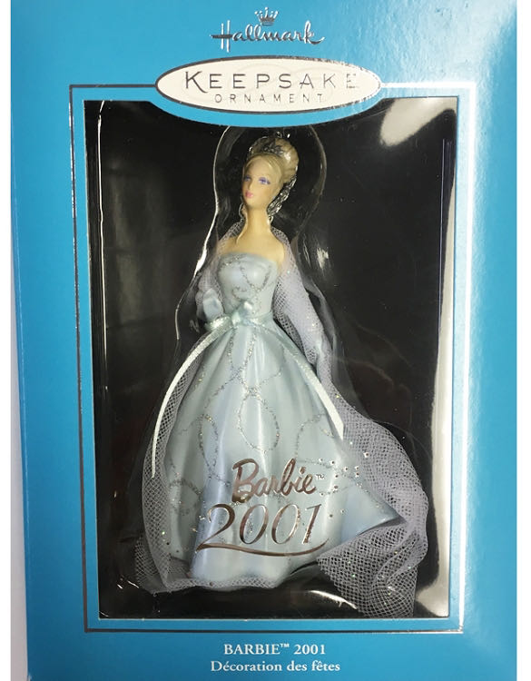 Barbie: Barbie 2001 Ornament Club Exclusive - Porcelain Barbie (Barbie) ornament collectible - Main Image 2