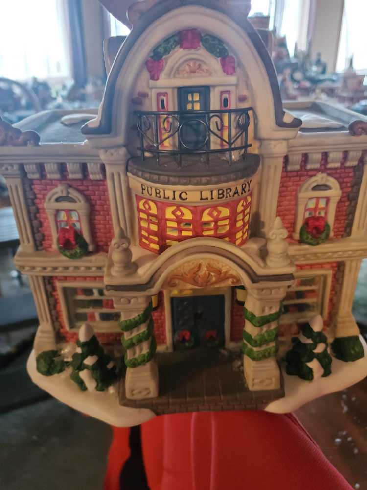 Santa’s Workbench Christmas Village Sea Haven Public Library | Ebay  ornament collectible [Barcode 049696685795] - Main Image 2