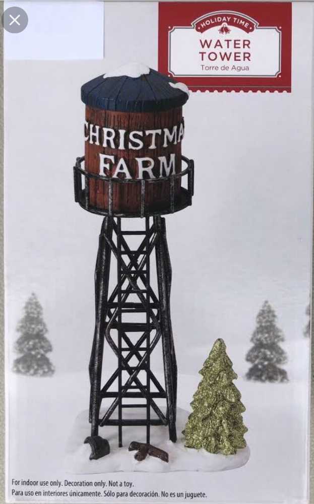 Christmas Village Accessory Water Tower 3.25” X 2.375” X 6.875”  ornament collectible [Barcode 049696518611] - Main Image 1