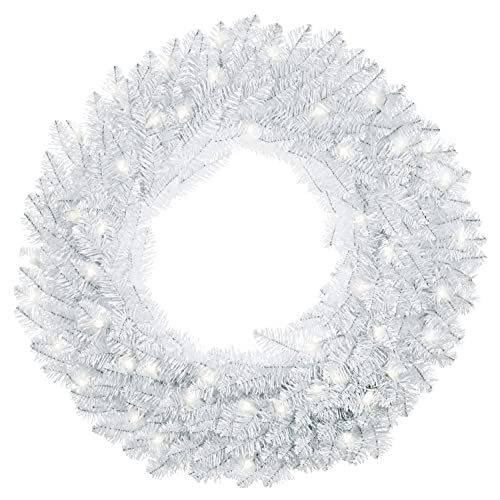 Sparkling White Wreath With Lights  (Wreath) ornament collectible [Barcode 763795717477] - Main Image 1