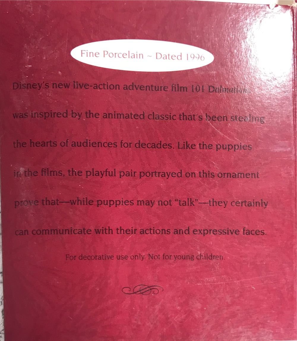 Holiday Wishes - 101 Dalmations (Disney) ornament collectible [Barcode 015012397512] - Main Image 2