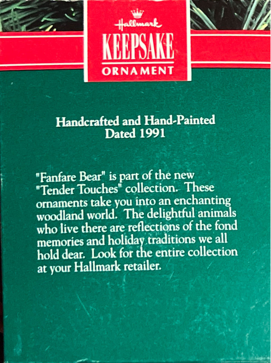 Fanfare Bear - Tender Touches (Bears) ornament collectible [Barcode 070000027444] - Main Image 2