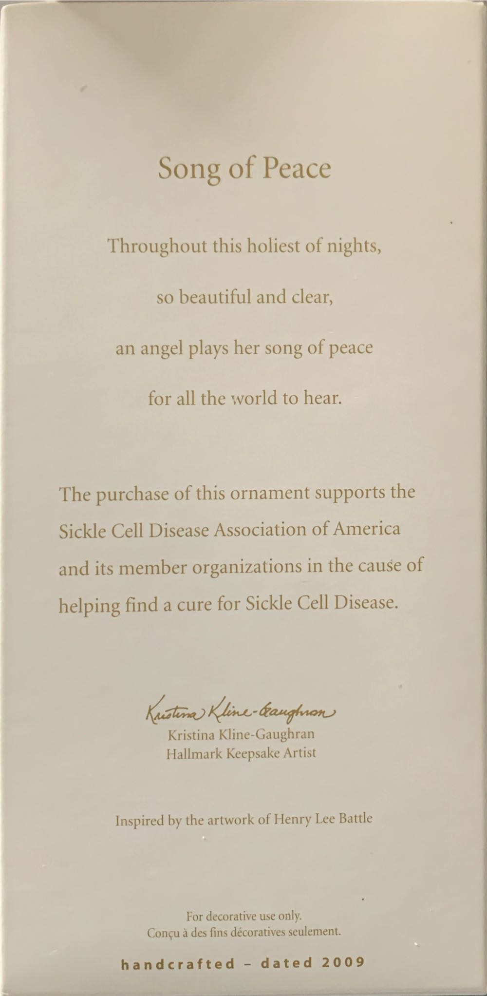 Song Of Peace  (Angels) ornament collectible [Barcode 795902106010] - Main Image 3