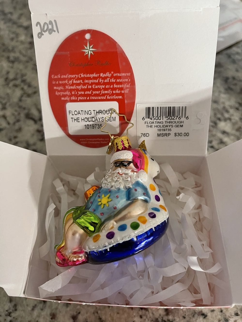 Floating Through The Holidays Gem - Gems (Santa) ornament collectible - Main Image 2