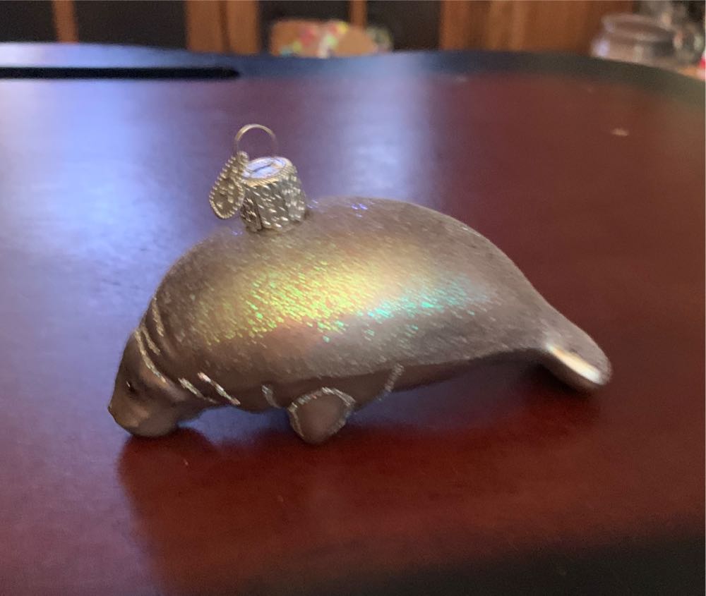 Manatee Glass Ornament  ornament collectible - Main Image 2