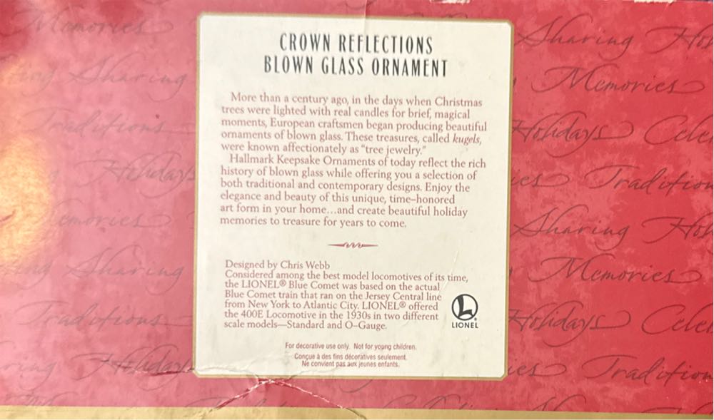 Blue Comet Locomotive Train - Blown Glass Trains (Trains) ornament collectible [Barcode 015012639636] - Main Image 3