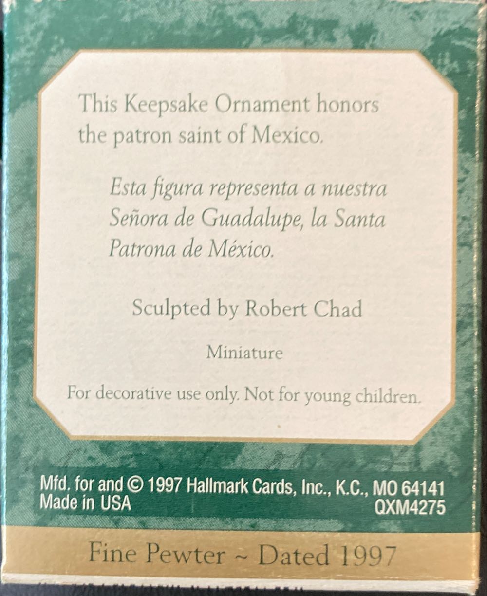 Our Lady Of Guadalupe  (Miniature) ornament collectible [Barcode 015012375282] - Main Image 2