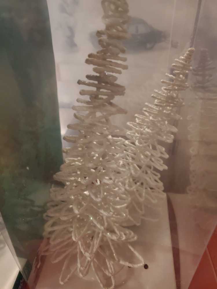 frosted village zig-zag trees  ornament collectible - Main Image 2