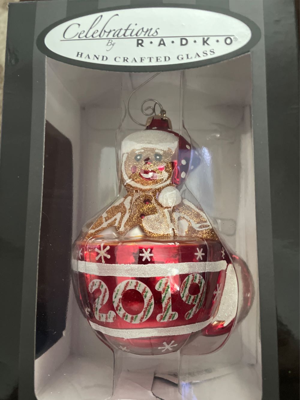 2019 Gingerbread man In A Cup - Celebrations By Radko (Christmas) ornament collectible [Barcode 026301804369] - Main Image 1