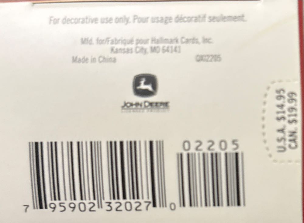 John Deere Model 60 Pedal Tractor - John Deere (John Deere) ornament collectible [Barcode 795902320270] - Main Image 3