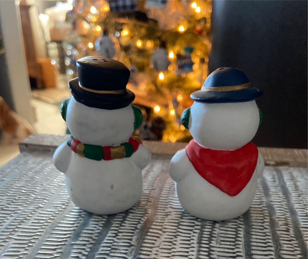 Christmas. Salt & Pepper. Snowman.  ornament collectible - Main Image 3