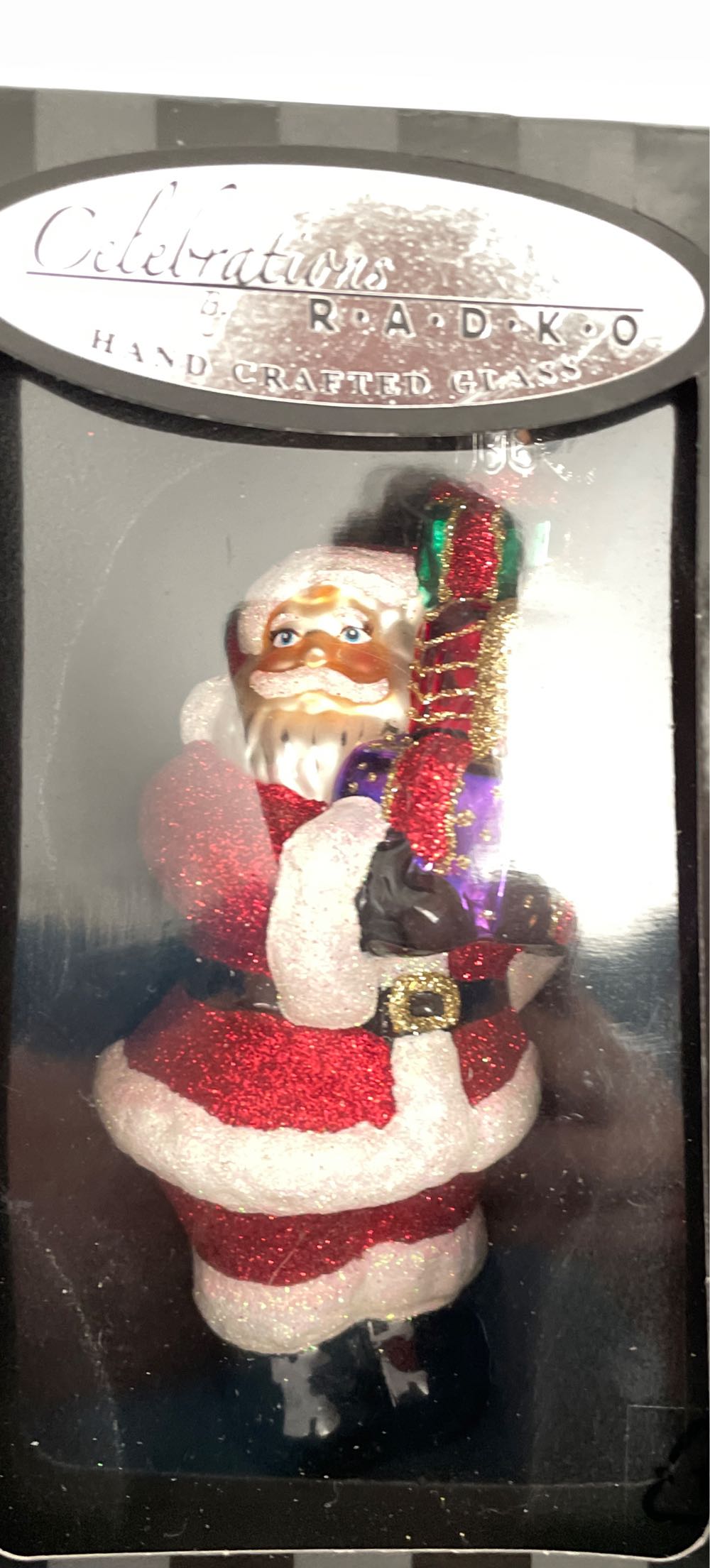 Christopher Radko Felinas Heart Blown Glass Ornament Cat Breast Cancer