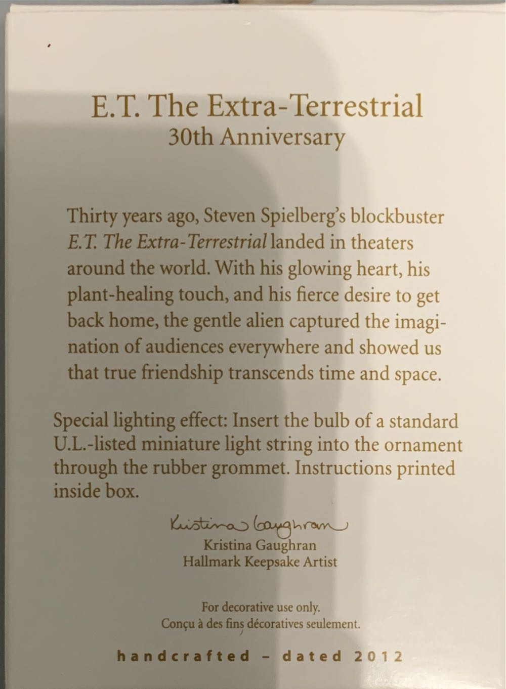 E.T. The Extra Terrestrial* - E.T. The Extra-Terrestrial (E.T. The Extra-Terrestrial) ornament collectible [Barcode 795902292355] - Main Image 2