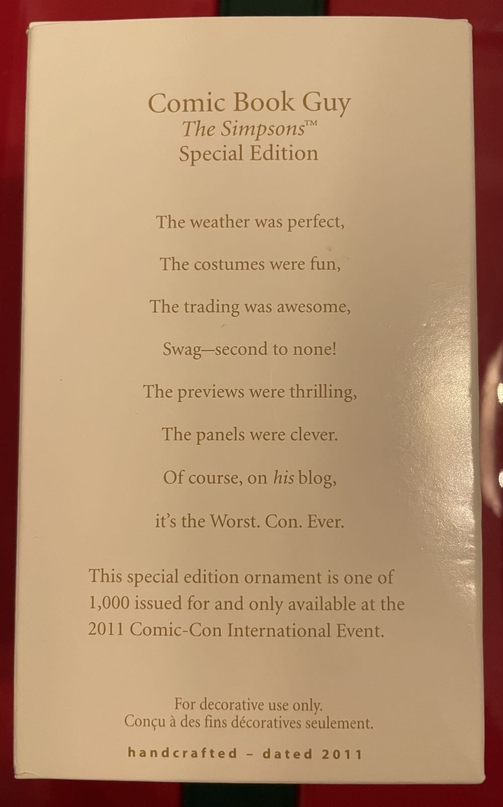 Comic Book Guy - The Simpsons (Television) ornament collectible - Main Image 2