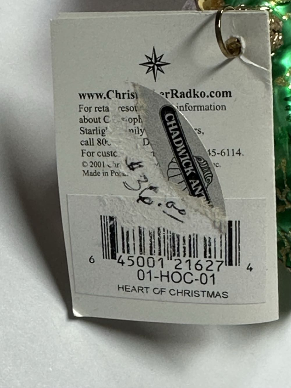 Heart Of Christmas - 01-HOC-01 (Radko) ornament collectible - Main Image 3