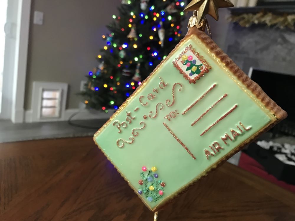 Santa Seasons Greetings Airmail Postcard  ornament collectible - Main Image 2