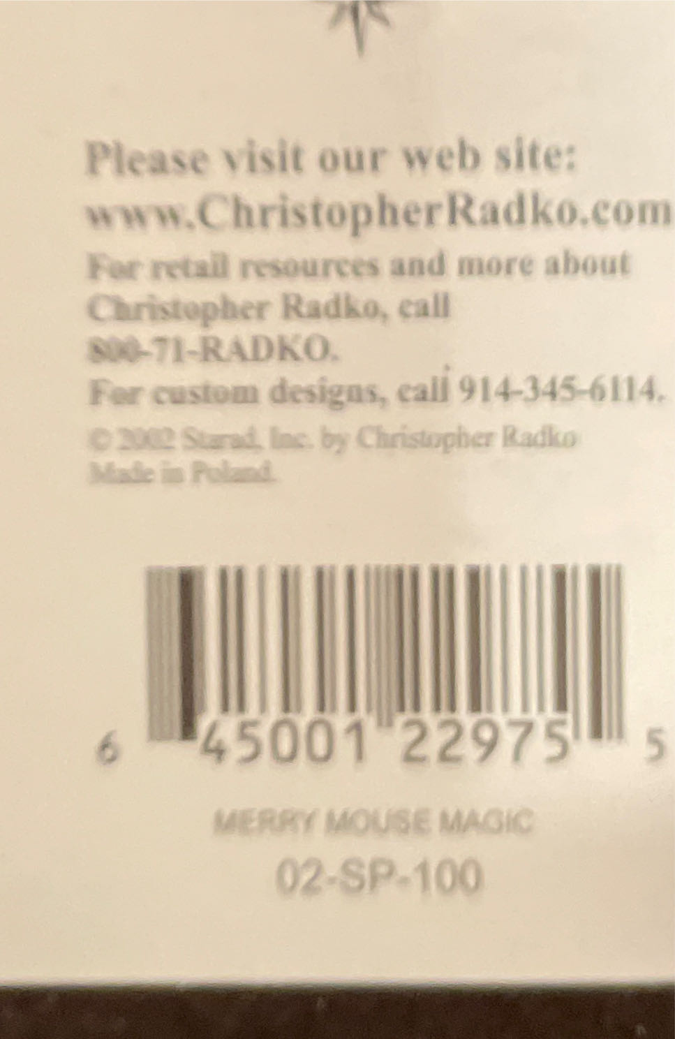 Merry Mouse Magic - Christopher Radko (Christmas) ornament collectible - Main Image 2
