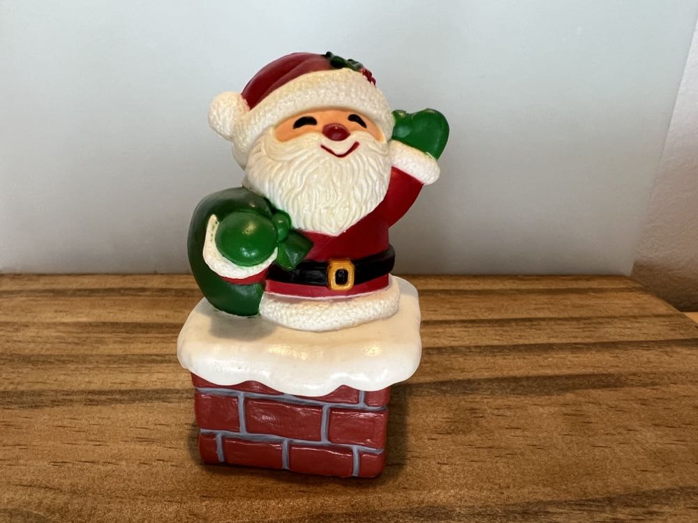 Santa On Chimney  (Christmas) ornament collectible - Main Image 1