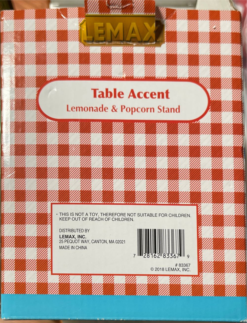 Lemonade & Popcorn Stand - 83367  (Lemax Summer Americana) ornament collectible [Barcode 728162833679] - Main Image 4