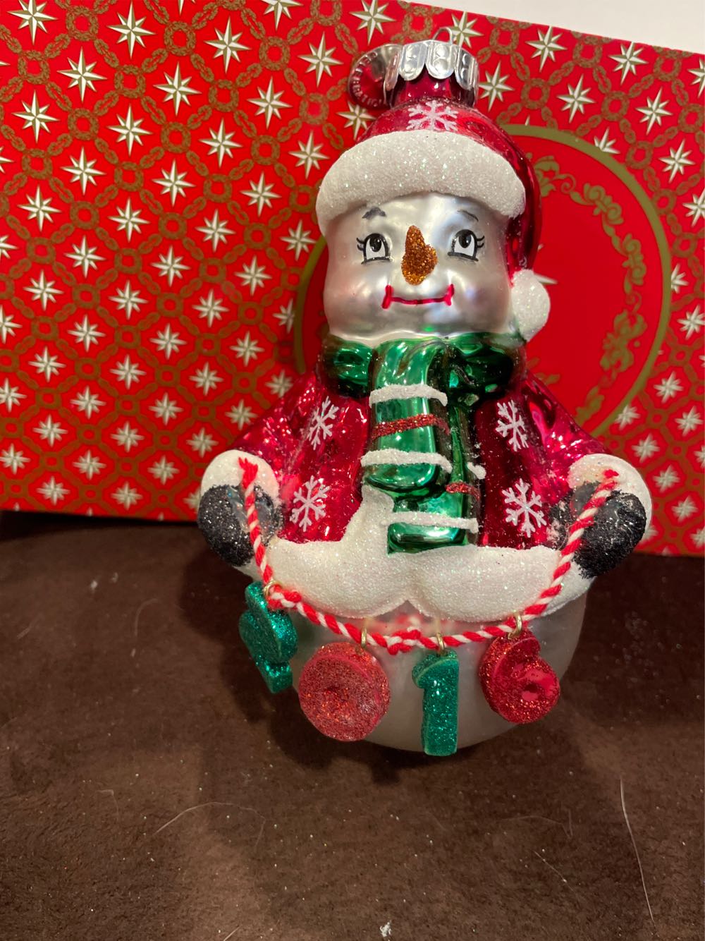 Radko Celebrations Snowman With Sweater Blown Glass - Celebrations By Radko (Christmas) ornament collectible [Barcode 026301630319] - Main Image 3
