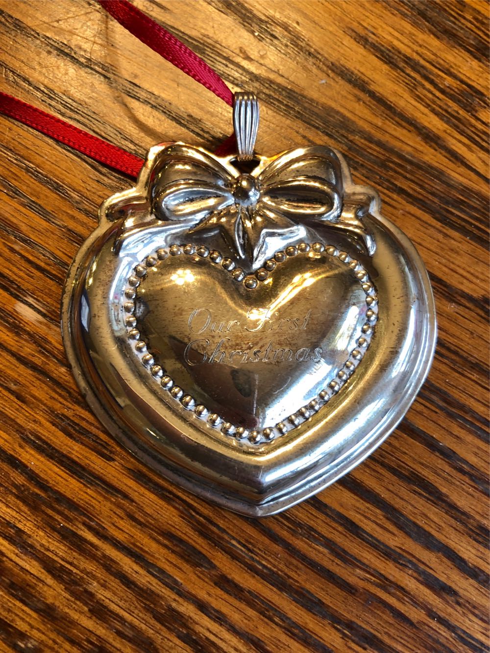 Sterling Our First Christmas Ornament  (Family) ornament collectible - Main Image 3