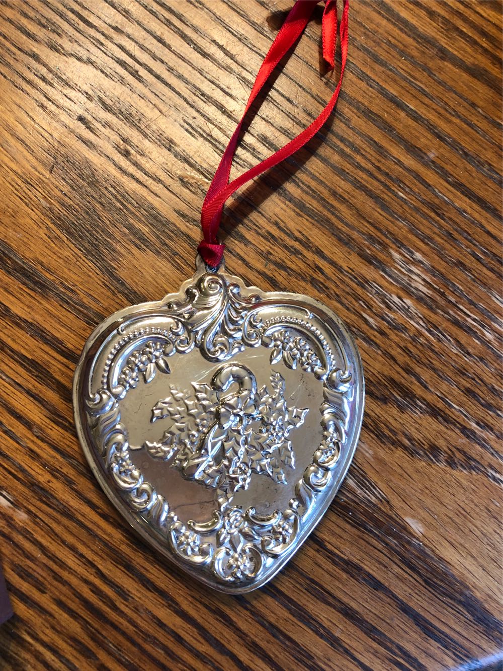 Sterling Wallace Grand Baroque Heart Ornament 17th Edition  (Sterling Silver) ornament collectible [Barcode 730936004512] - Main Image 2