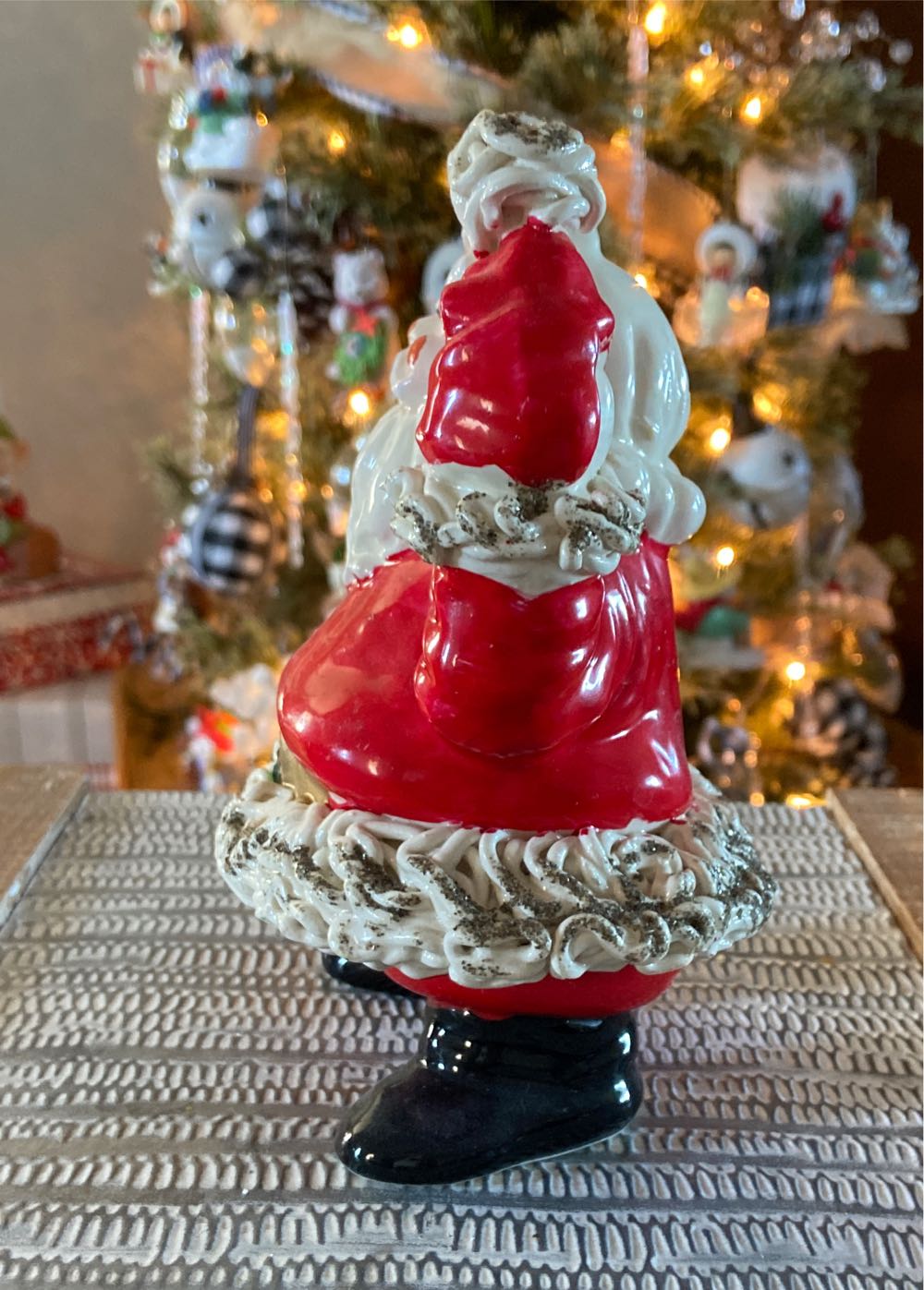 Christmas Vintage. Santa. Spaghetti.  ornament collectible - Main Image 2