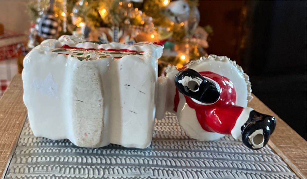 Christmas Vintage. Santa. Spaghetti. Planter.  ornament collectible - Main Image 4