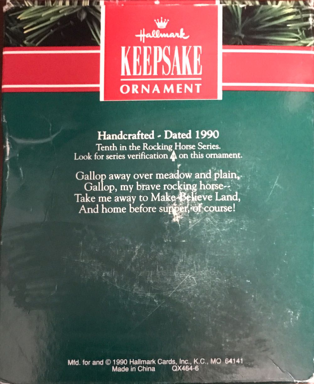 Rocking Horse #10 (1990) - Rocking Horse Series (Horses) ornament collectible [Barcode 070000027468] - Main Image 2