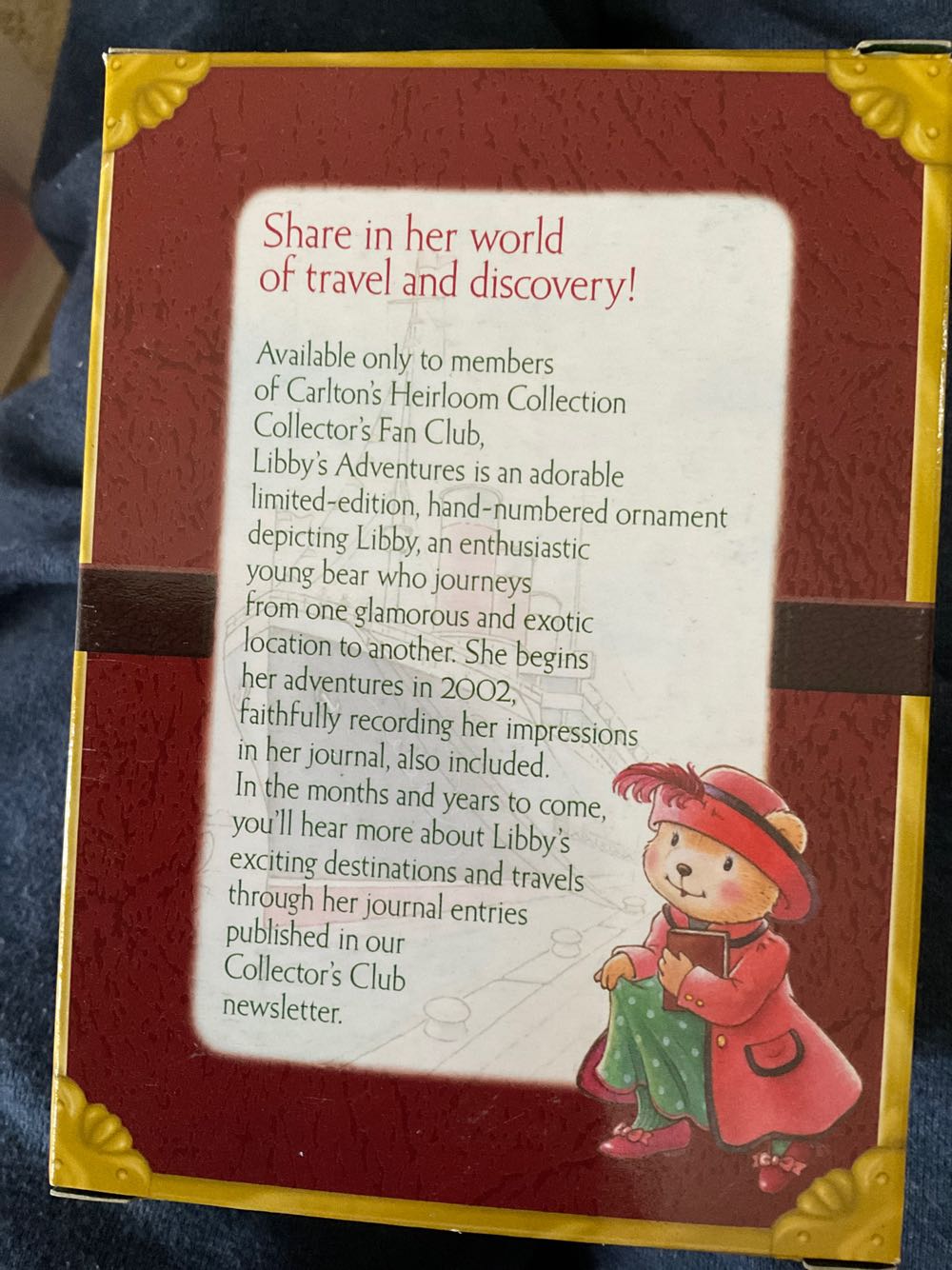 Carlton Cards Heirloom Collection Libby’s Adventures Christmas Ornament And Pin  ornament collectible [Barcode 018100998165] - Main Image 2