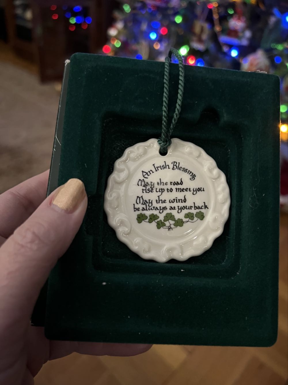 Belleek Porcelain Irish Blessing Ornament #  ornament collectible [Barcode 766943021280] - Main Image 2