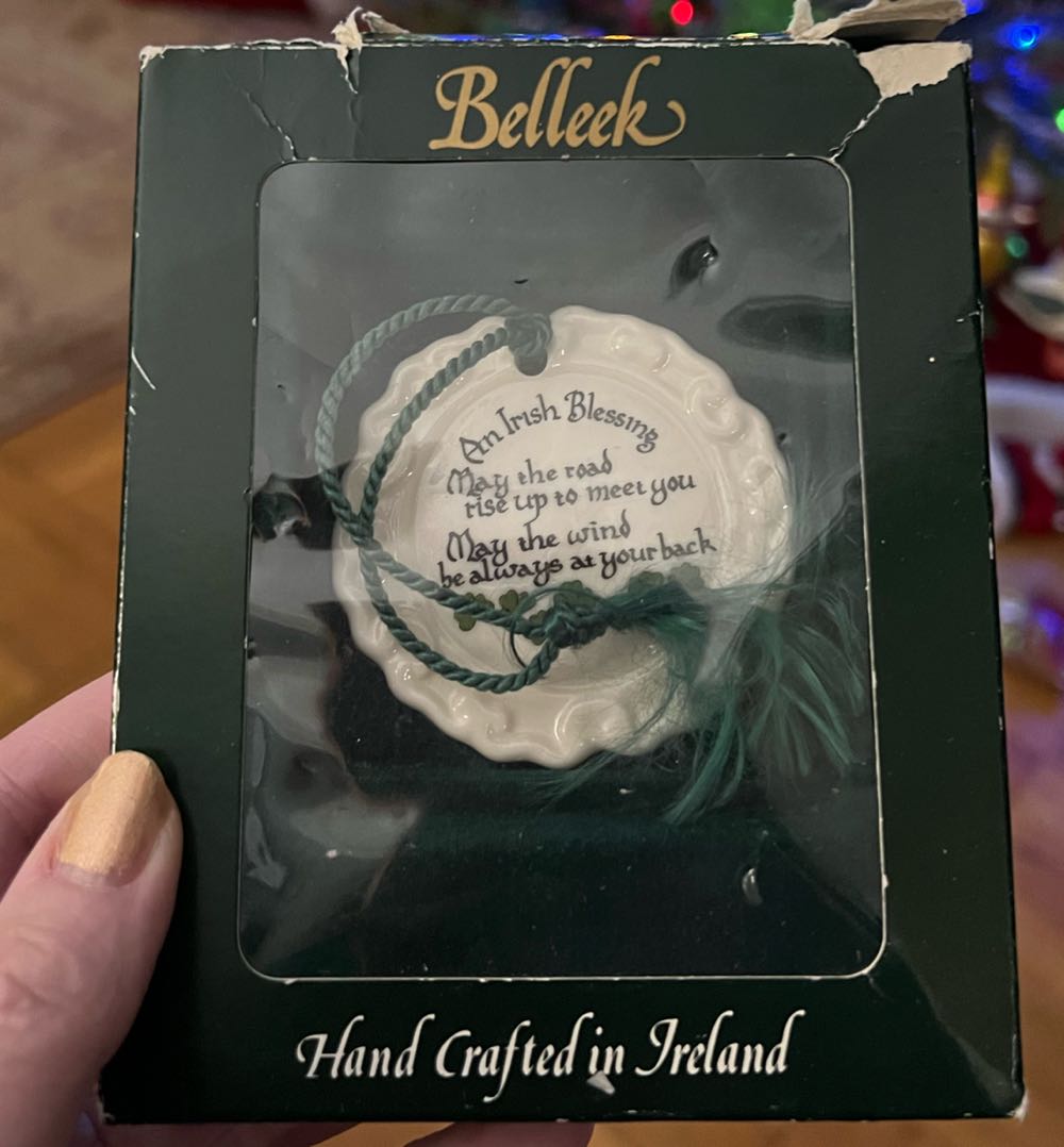 Belleek Porcelain Irish Blessing Ornament #  ornament collectible [Barcode 766943021280] - Main Image 3