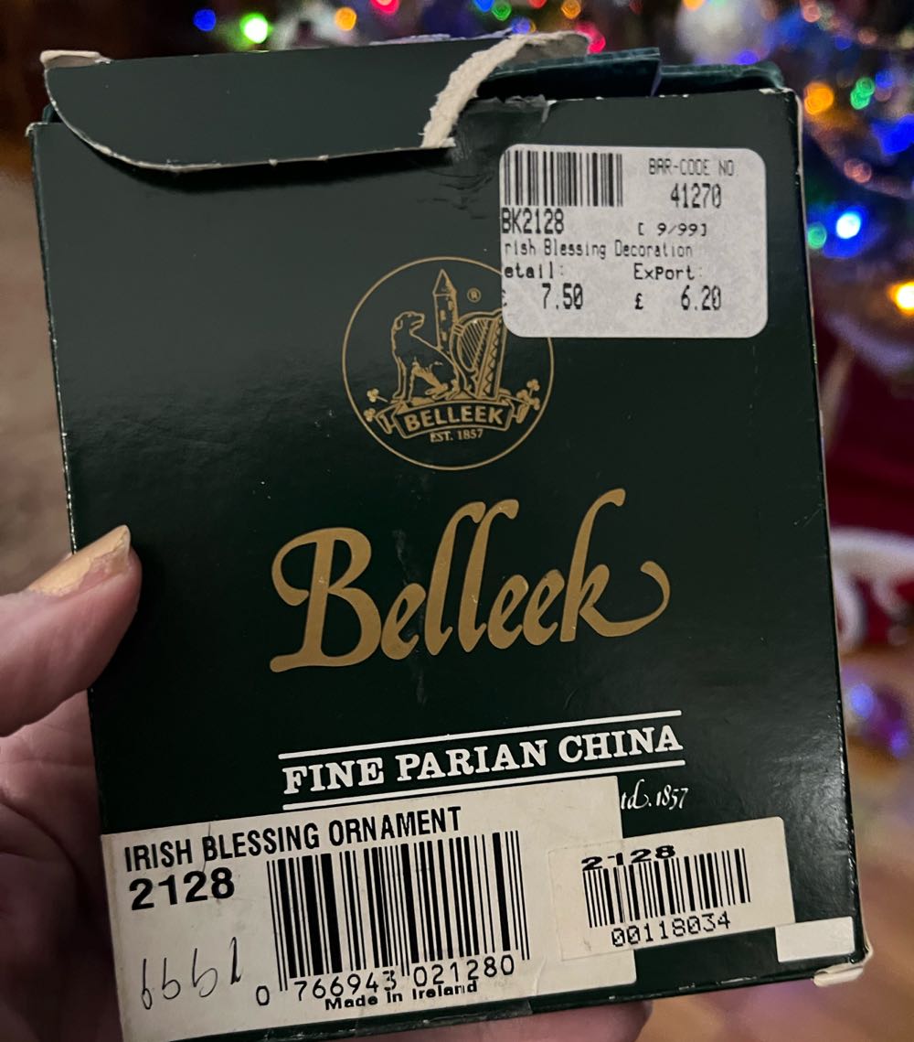 Belleek Porcelain Irish Blessing Ornament #  ornament collectible [Barcode 766943021280] - Main Image 4