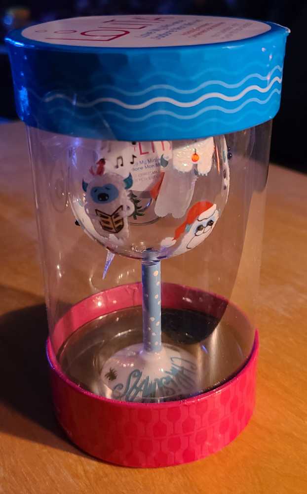 Is It Christmas Yeti? - Lolita Wine Glasses  - Lolita Miniature Wine Glass ornament collectible [Barcode 028399275861] - Main Image 2