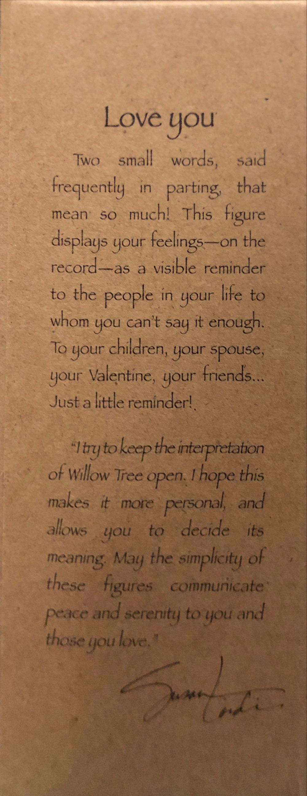 Love You - Willow Tree Susan Lordi (Love) ornament collectible [Barcode 638713507198] - Main Image 4