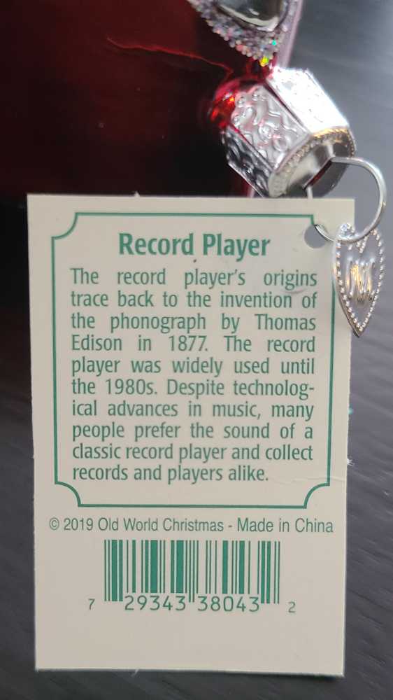 Record Player 38043  ornament collectible [Barcode 729343380432] - Main Image 2