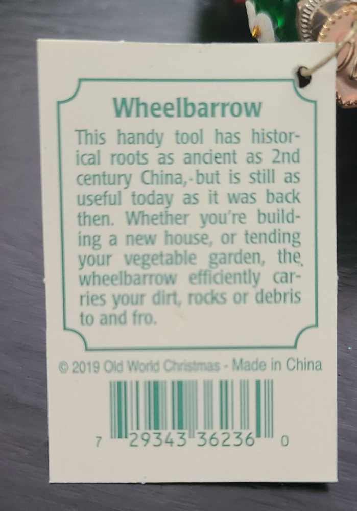 Wheelbarrow 36236  ornament collectible [Barcode 729343362360] - Main Image 2
