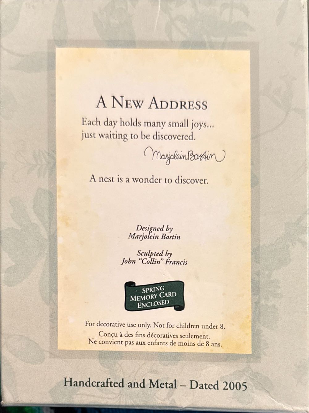 A New Address - Natures Sketchbook (Marjolein Bastin) ornament collectible [Barcode 015012859232] - Main Image 2