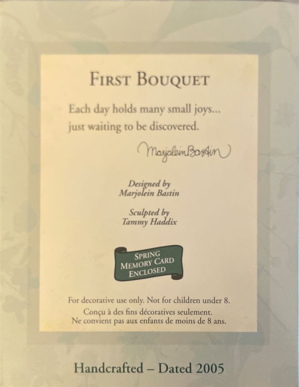Nature’s Sketchbook- First Bouquet - Natures Sketchbook (Marjolein Bastin) ornament collectible [Barcode 015012859218] - Main Image 2